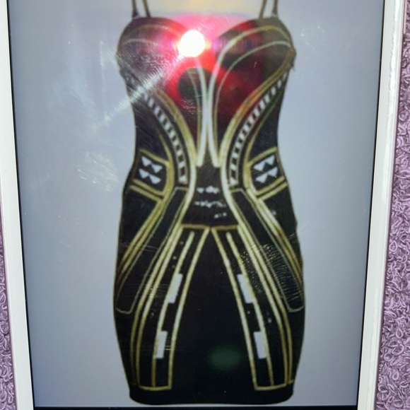 Black and gold Cocktail Dress size large $15 - Picture 3 of 4